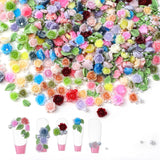 300 Stück Niedlich Blume Nail Charms, 3D Resin Blommor Camelie Rose Nägel Charms Mit Perle, Gemischt Größe Bunte Flower Nägel Deko Für Frauen Nail Art Zubehör