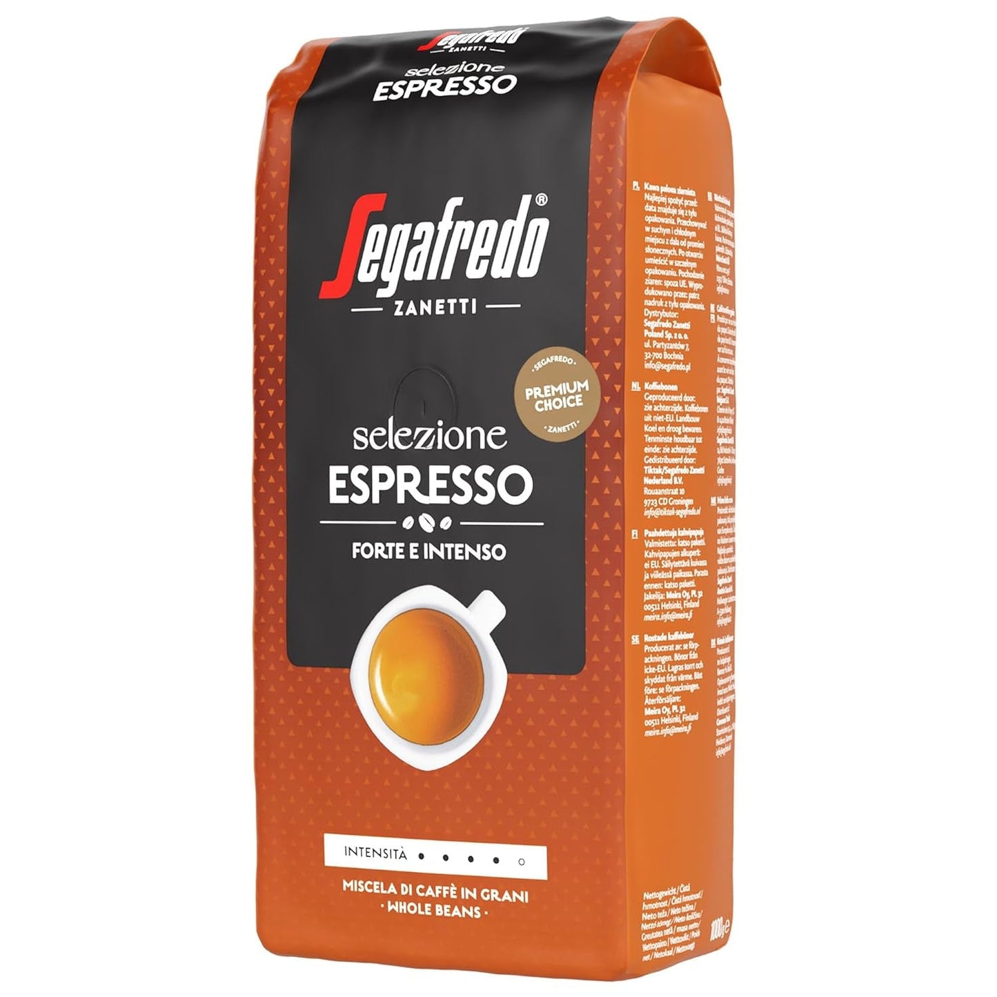 Segafredo Zanetti Selezione Espresso - Hel böna (1 kg förpackning) - Lämplig för alla italienska kaffespecialiteter - Medel- till mörkrostad, stark och intensiv smak