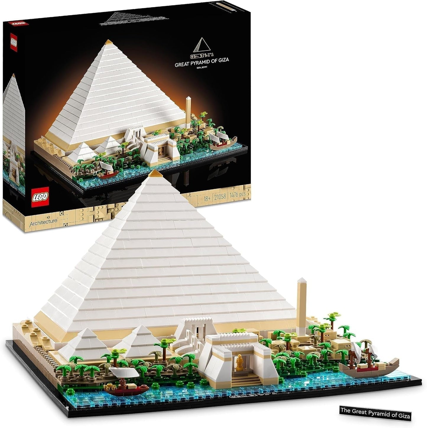 LEGO 21058 arkitektur Cheops Pyramid Byggsats för hantverk som en kreativ hobby, presentidé för vuxna, män, kvinnor, mamma, pappa, kreativ aktivitet, berömda landmärkessamling Byggset Besuche den LEGO-Store Singel