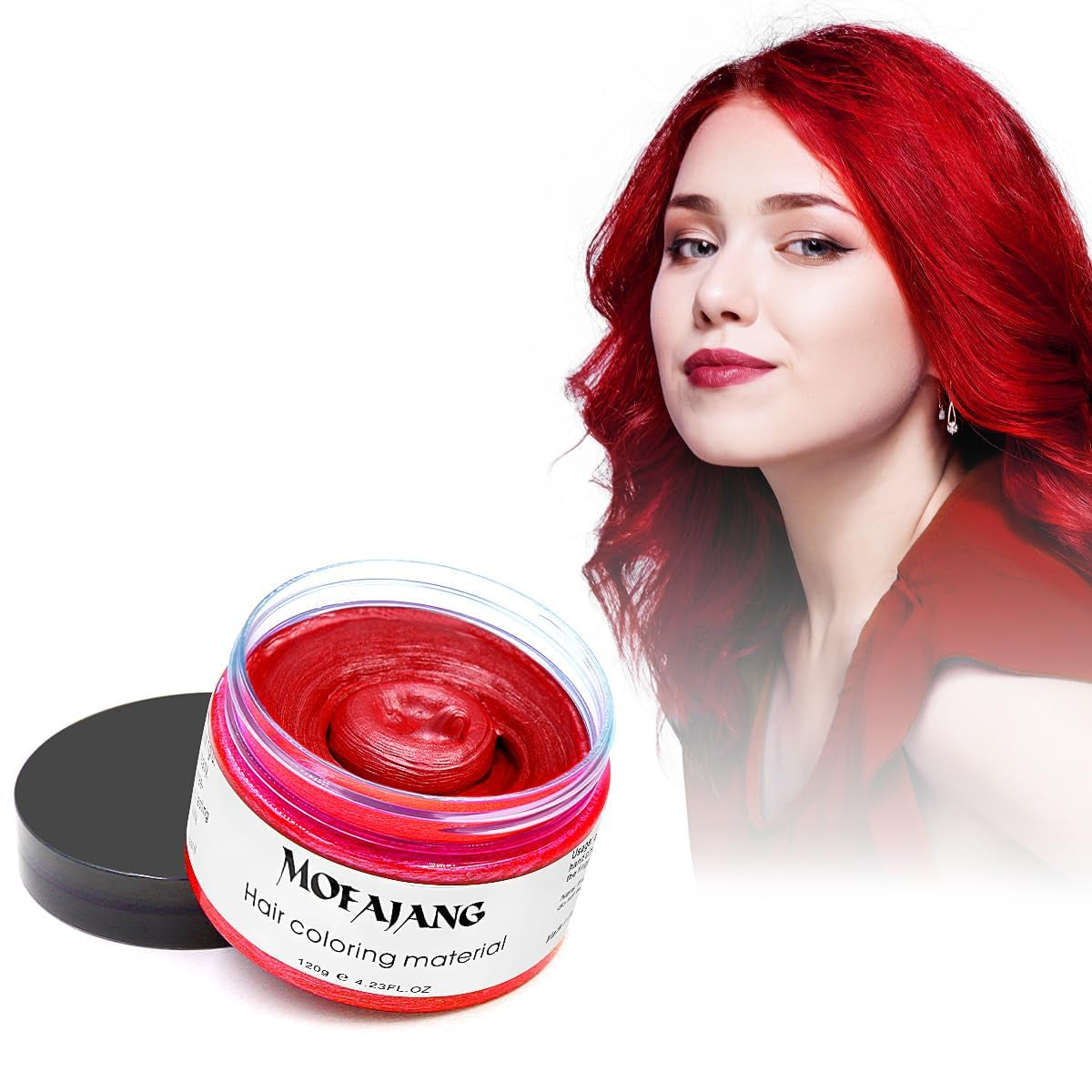 Tillfällig hårfärg, 4,23 ounce färgvax för män, kvinnor, tvättbar naturlig färg pomada, omedelbar hårfärg för fest, cosplay, halloween (röd) Naty Shop hårfärg röd 120 g (1 förpackning)
