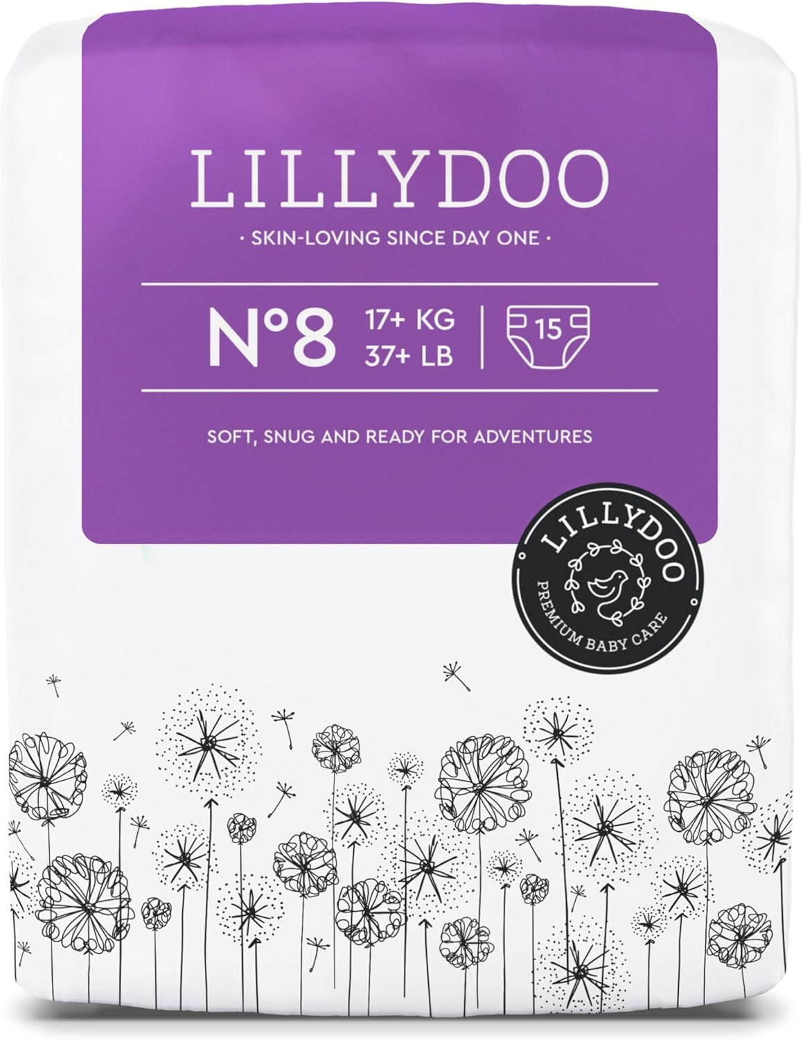 LILLYDOO Babyblöjor Hudvänliga - Storlek 3 (6-10 kg), 29 delar, tillförlitligt läckskydd, mjuk, parfymfri och lotionfri för känslig hud, dermatologiskt testad