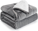 Bomullsblå tyngdfilt 6,8 kg queen size flanell Shaggy Sherpa tyngdfilt för vuxna Bekväma tyngdfiltar för att lugna och slappna av.