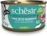 Tonfisk med gyllene gelé, blöt kattmat, konserverad, 100% naturlig, med tillsatta vitaminer, 12 x 85g