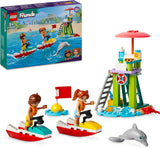 LEGO Friends livräddare observationstorn med vattenskotrar, barnleksak, presentidé för flickor och pojkar från 5 år med 2 figurer och delfin, vattenskoterleksak 42623 Byggset Besuche den LEGO-Store Standardtitel