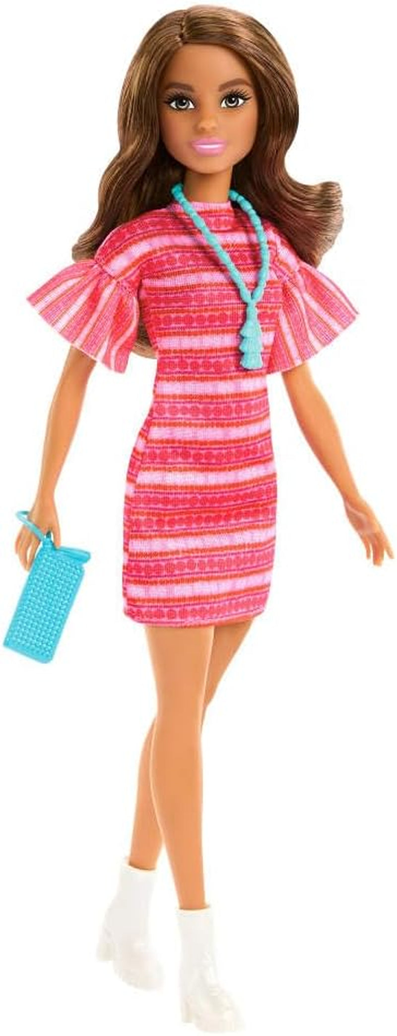 Barbie och Teresa Rezept für Freundschaft Teresa-Modepuppe med unverkennbarem Outfit till An- och Ausziehen, med tillbehör inklusive ett halsband, JCT02
