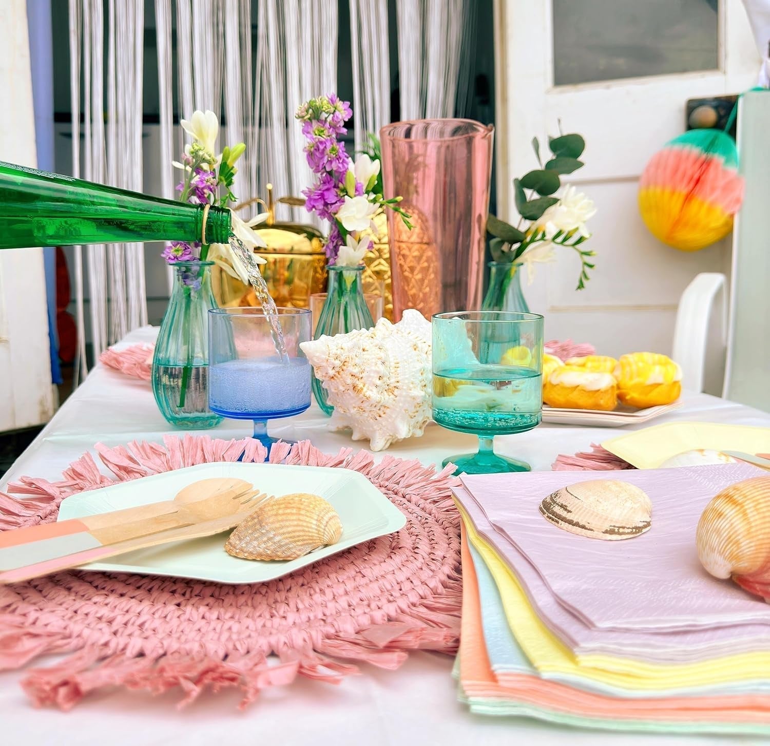 Talande bord Söta pastellservetter | Högkvalitativa återvinningsbara mjuka engångsservetter för barn Födelsedagsfest Baby shower svensexa Picknick Decoupage serviser