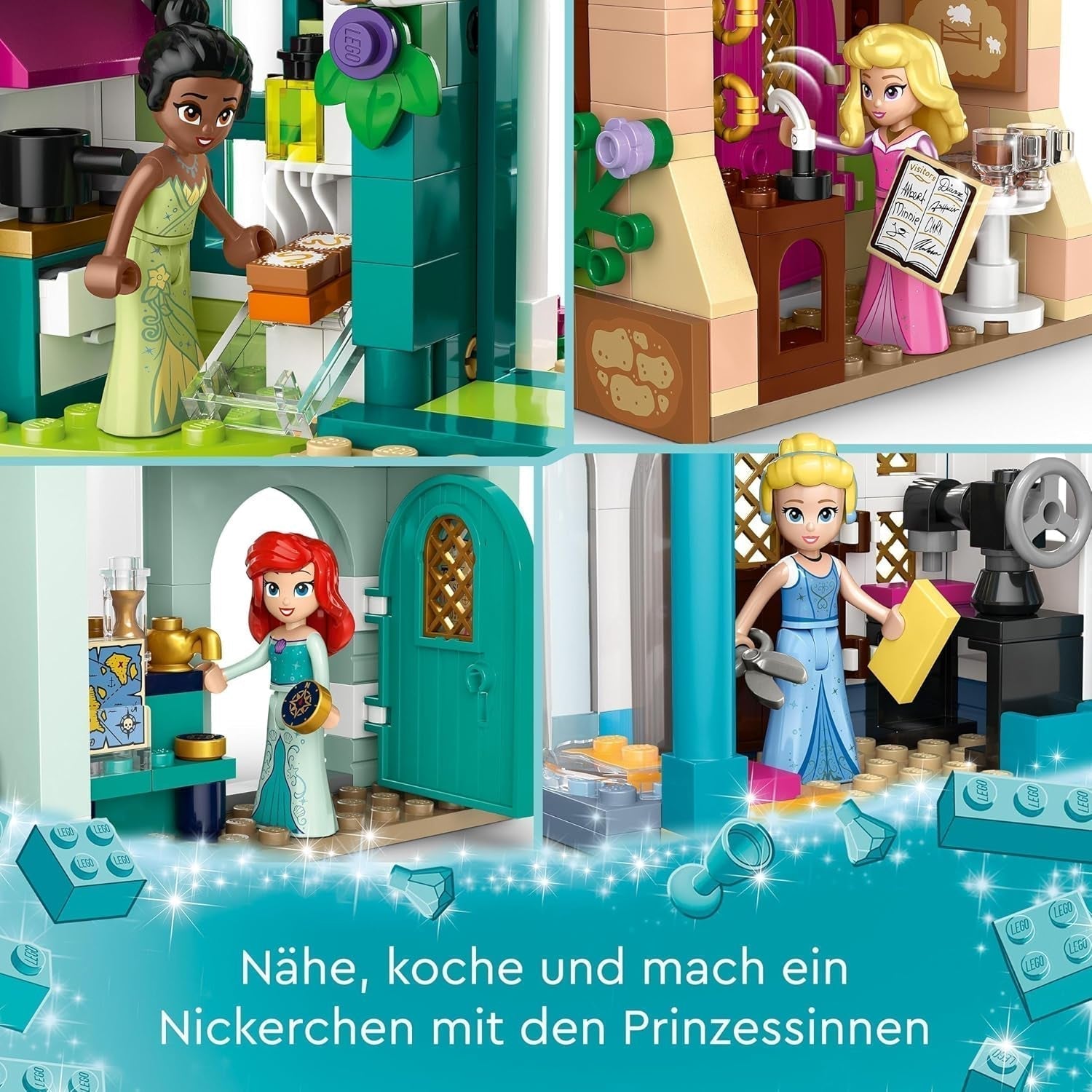 LEGO Disney Princess: Disney Princess Adventure Market, leksakshus med 4 dockor inklusive Askungen och Ariel, Lekset med skattkarta, present till flickor och pojkar från 6 år 43246 Byggset Besuche den LEGO-Store