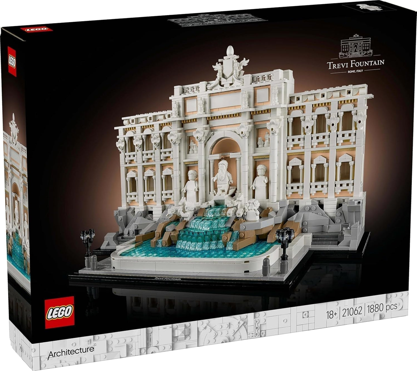 LEGO Architecture Fontana di Trevi - Modell av ett landmärke i Rom med minifigurer skulpturer - samling för kontor och vardagsrum - present till vuxna och arkitekturälskare 21062 Byggset Besuche den LEGO-Store