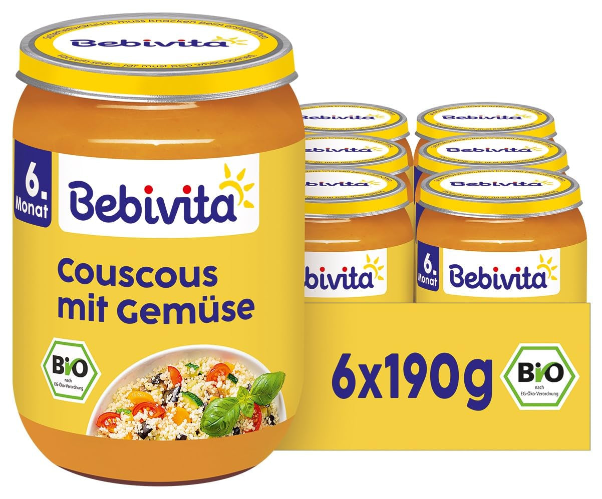 Måltider från 6 månader och framåt: Couscous och grönsaker, 190g, förpackning om 6 (6 x 190g)