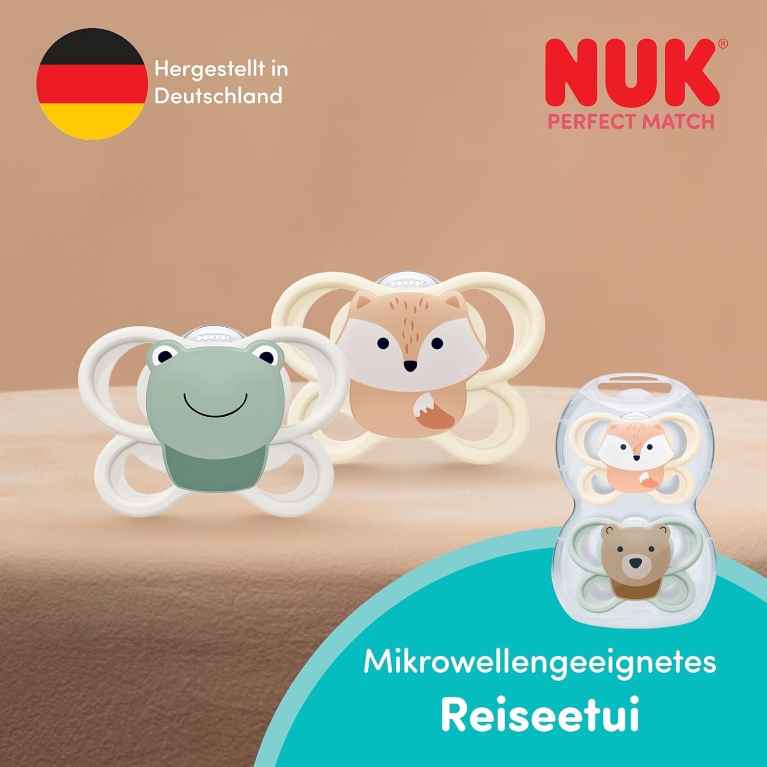 NUK Perfect Match luftnappar för spädbarn | 0-6 månader | Ortodontiska nappar som främjar luftcirkulationen och förhindrar utslag orsakade av saliv | 95 % acceptans av spädbarn** | Disney Nalle Puh | Paket om 2