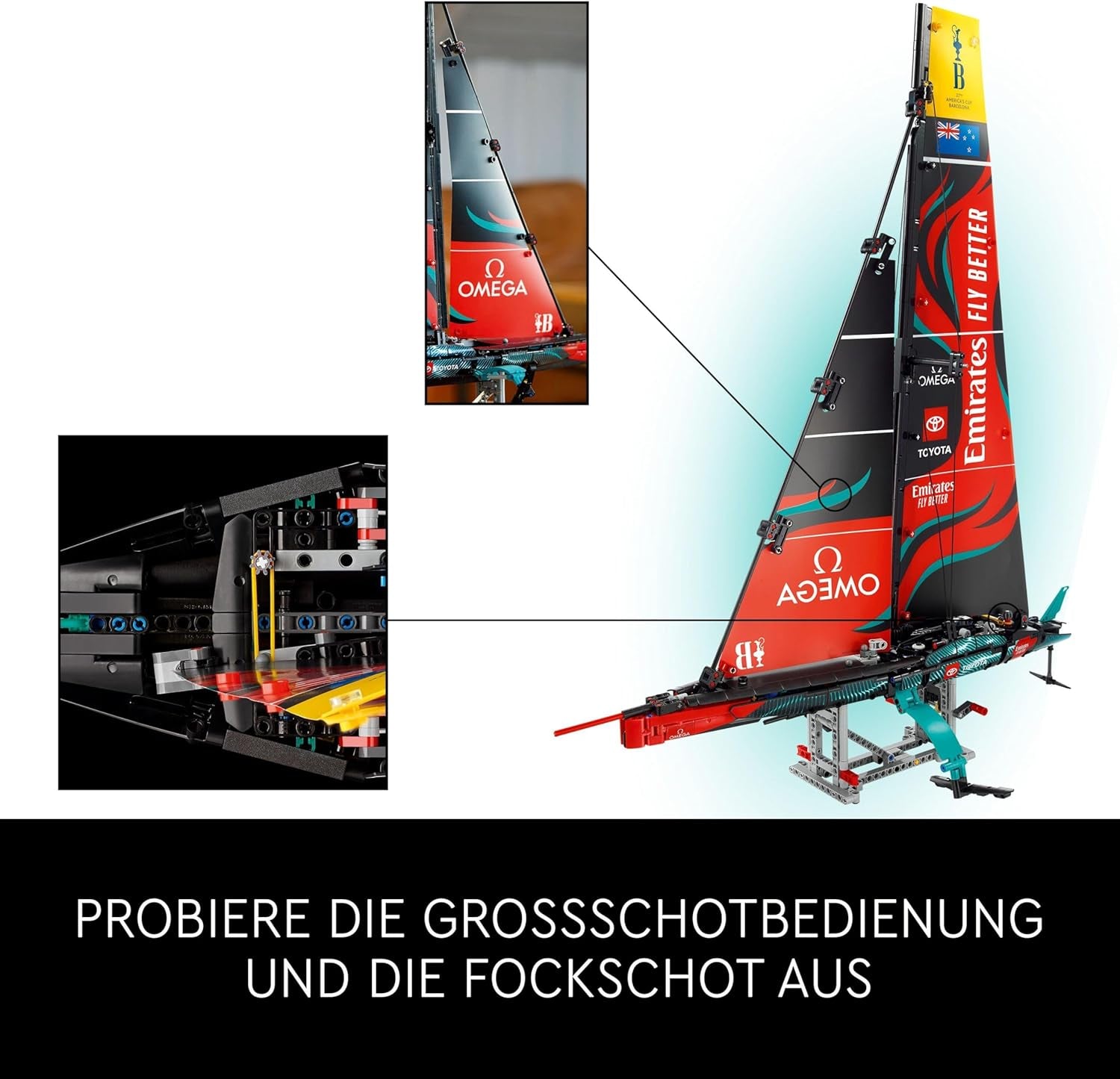 LEGO Technic Emirates Team Nya Zeeland AC75 Racing Yacht Vuxen Segelbåt Byggsats Gåva för män och kvinnor Kreativ och avkopplande aktivitet 42174 Byggset Besuche den LEGO-Store
