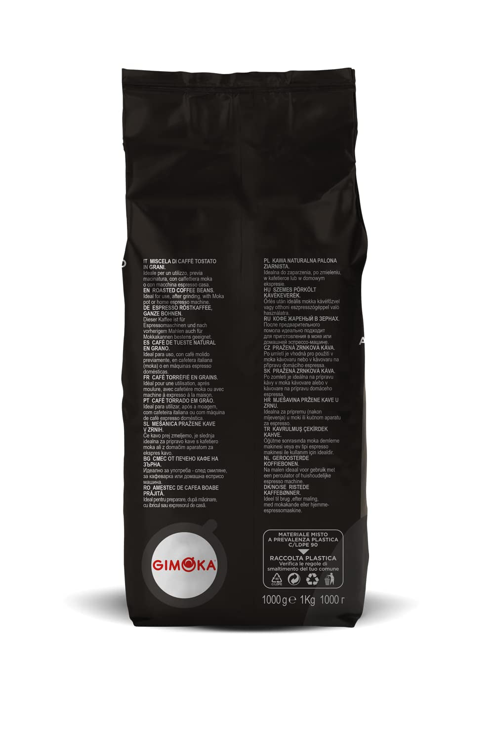 Gimoka – Kaffeebohnen – 1 kg – Klassisk blandning – Intensität 10 – tillverkad i Italien – 1 kg Packung