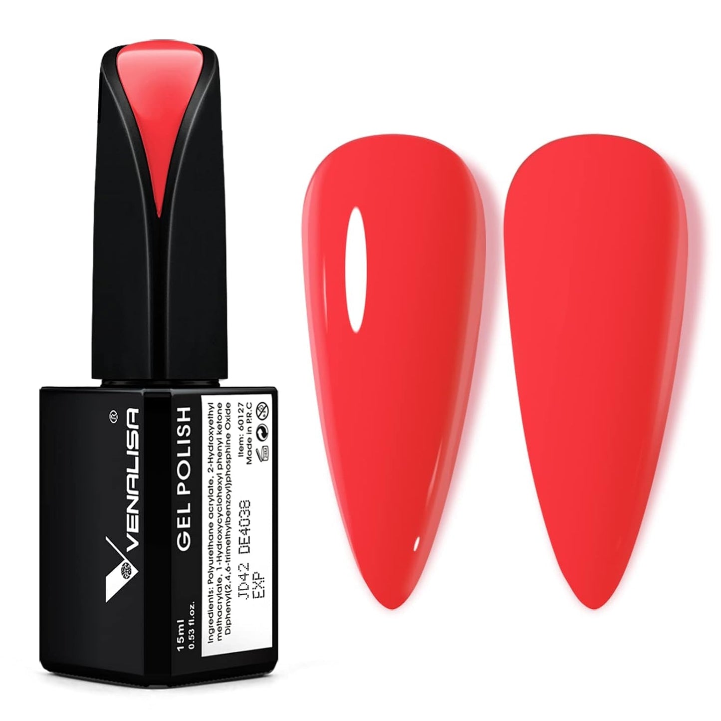 VENALISA Coral Orange UV Nagellack 15ml Gel Nagellack För UV Nagellampa Transparent Coral Orange Gel Nagellack Modeller För DIY Nageldesign