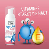 PopoLino Baby mjukt bottenskum istället för våta babyservetter. Veganskt och naturligt kosmetiskt rengöringsskum! Bottenskum med aloe vera, trollhassel, bergamott och vitamin E. Gör bottnar och miljön glad.