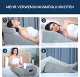 Läskudde och benhiss fjäderkudde, Memory Foam Nackrygg Benkudde, Multifunktionell avtagbar kudde för säng, soffa, sittande, sova och vila (grå)