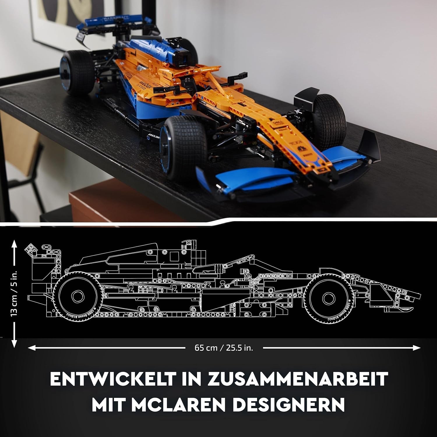 Lego Technic Mclaren Formel 1 Racing Car - Vuxen F1-modell med V6-motor och styrning - Present till motorsportfantaster och samlare - 42141 Byggset Besuche den LEGO-Store