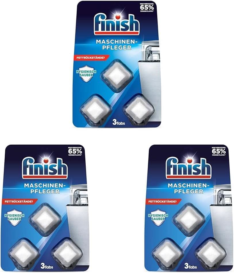 Finish Machine Cleaner Tabs - Diskmaskinsflikar mot smuts och fett inuti diskmaskinen 3 flikar Naty Shop 3 set med 3 flikar