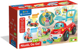 Clementoni - 17747 - Nicolò Go Go 3 i 1 - Åkbil, elektronisk inlärningshögtalare, första steg, ljus och ljud, spel för 1-åringar - Tillverkat i Italien Bebe Toys Naty Shop