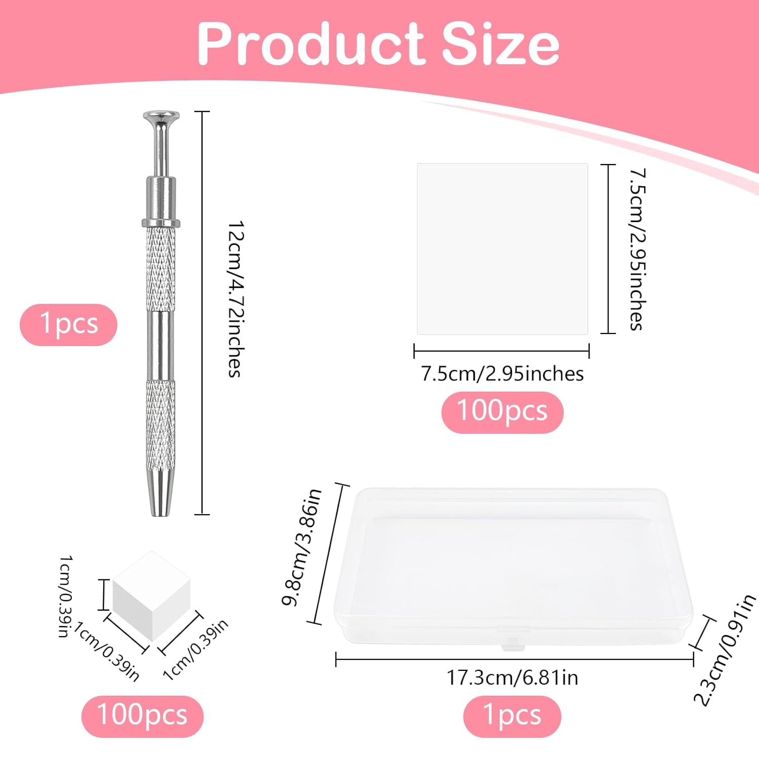 100Stks Latexfrei Nailart Schwämme, Ombre Nagelschwammpinsel, Nagelschwamm Mit Metallgreifer 100 Blatt Nailart-Mischpapier Austellungsbox, Maniküre Schwamm Applikator Für Farbverlauf Nailart
