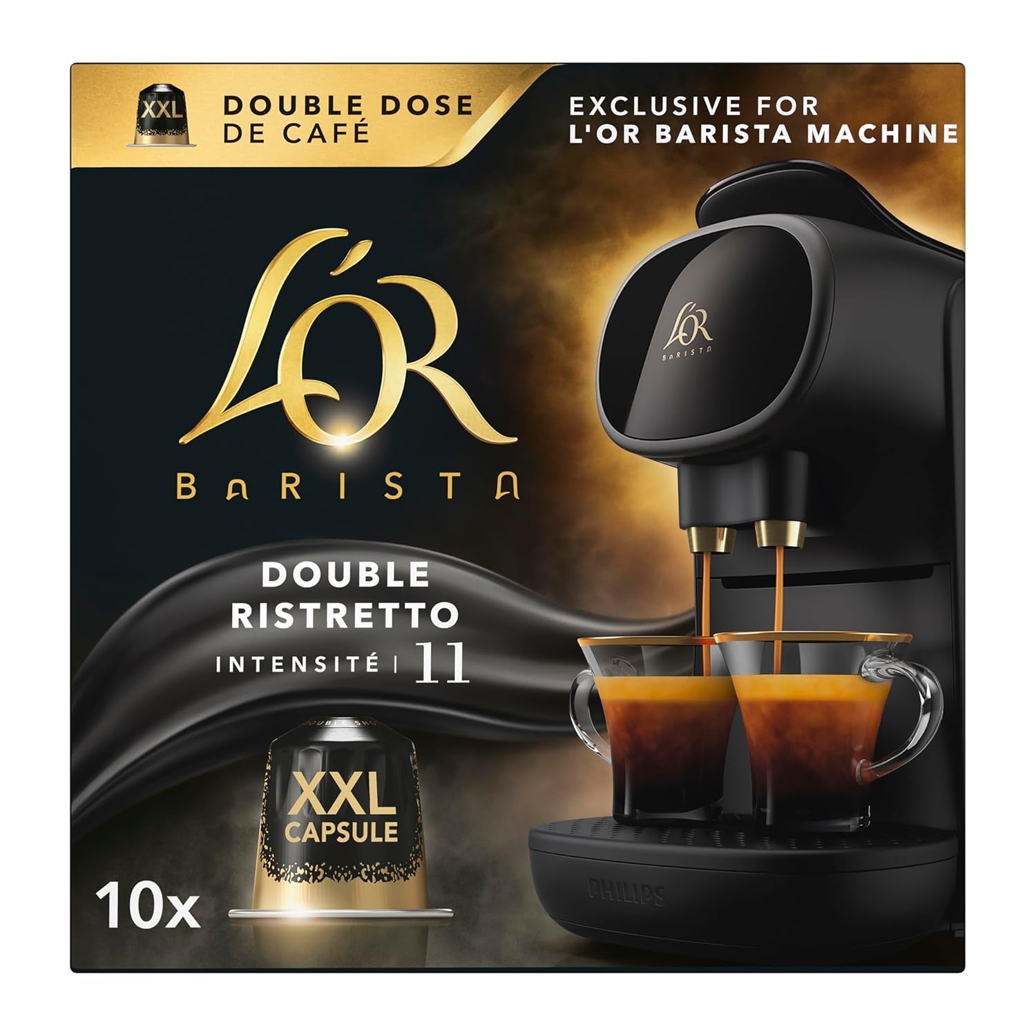 L'OR Barista Kaffeekapseln Ristretto, exklusivt för L'OR Barista Maschinen, 5er Pack, 5 x 10 Kapseln