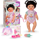 BABY Born Amy - 36 cm docka - Babydocka med 7 funktioner för småbarn från 1 år - Fungerar utan batterier - Inkluderar tillbehör och madrass