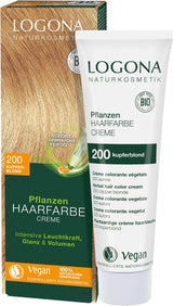 LOGONA Natural Cosmetics Plant Hair Color Cream 240 Nougat Brown, Naturlig färg för brunt hår med henna, färgande kräm för bruna toner, färgning för mörkt hår, 150ml Hårfärgning Naty Shop 200 Blond koppar