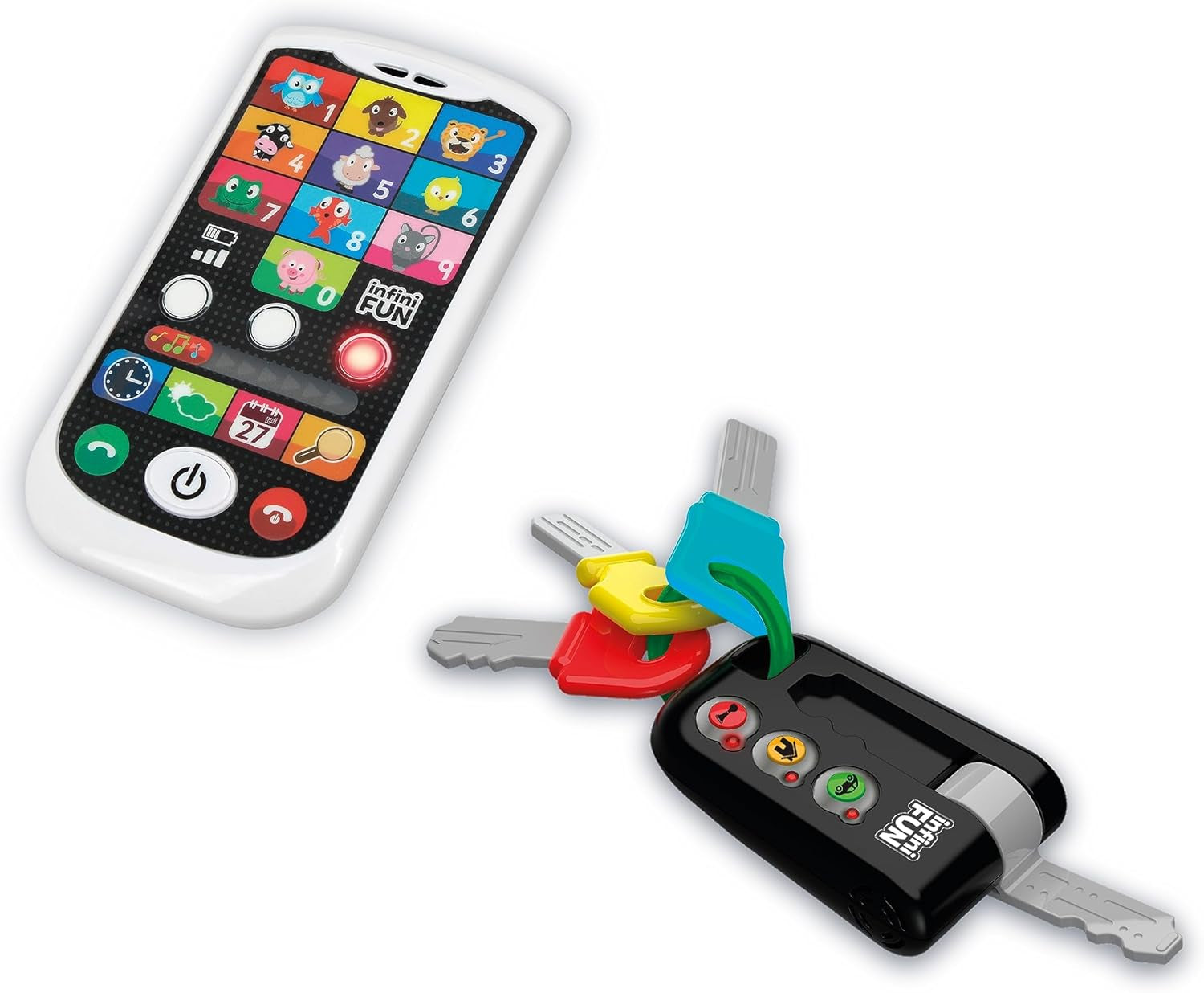 My Duo High-Tech Phone + Key - En mycket realistisk telefon och nyckel. - Leksak för flera lärandeprojekt från 12 månader Bebe Naty Shop Toys