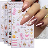 Jul 3D Nagelklistermärken 4 ark 5D Nagelklistermärken Stereoskopiska Nagelklistermärken Dekorationer Nageldesign Tillbehör