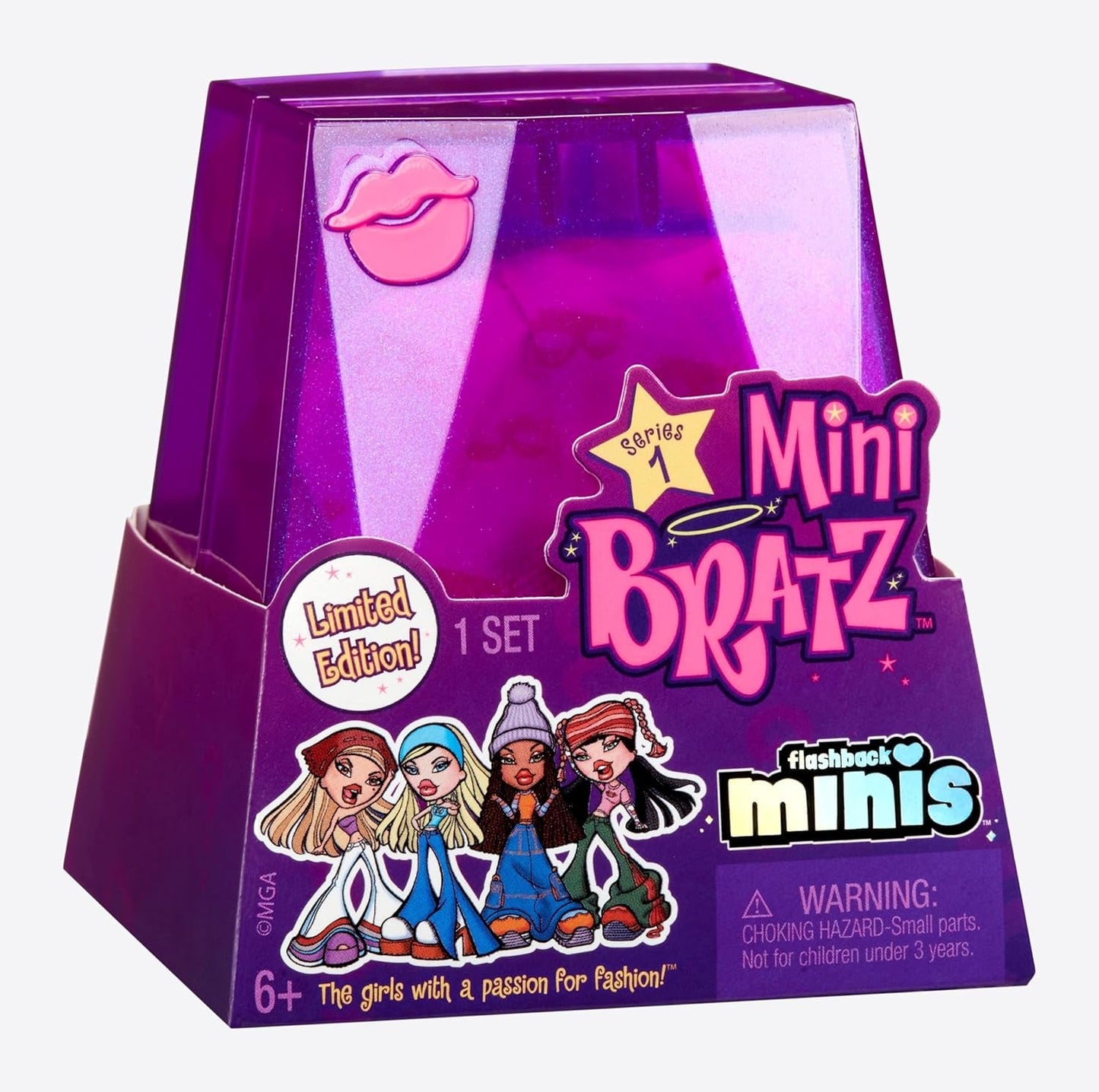 Bratz Miniverse MGA:s Y2K Nostalgia Flashback Minis Limited Edition Dolls - SURPRISE PACK - 2 Bratz Mini Dolls and Display Case - Fantastisk present till barn och samlare 6+