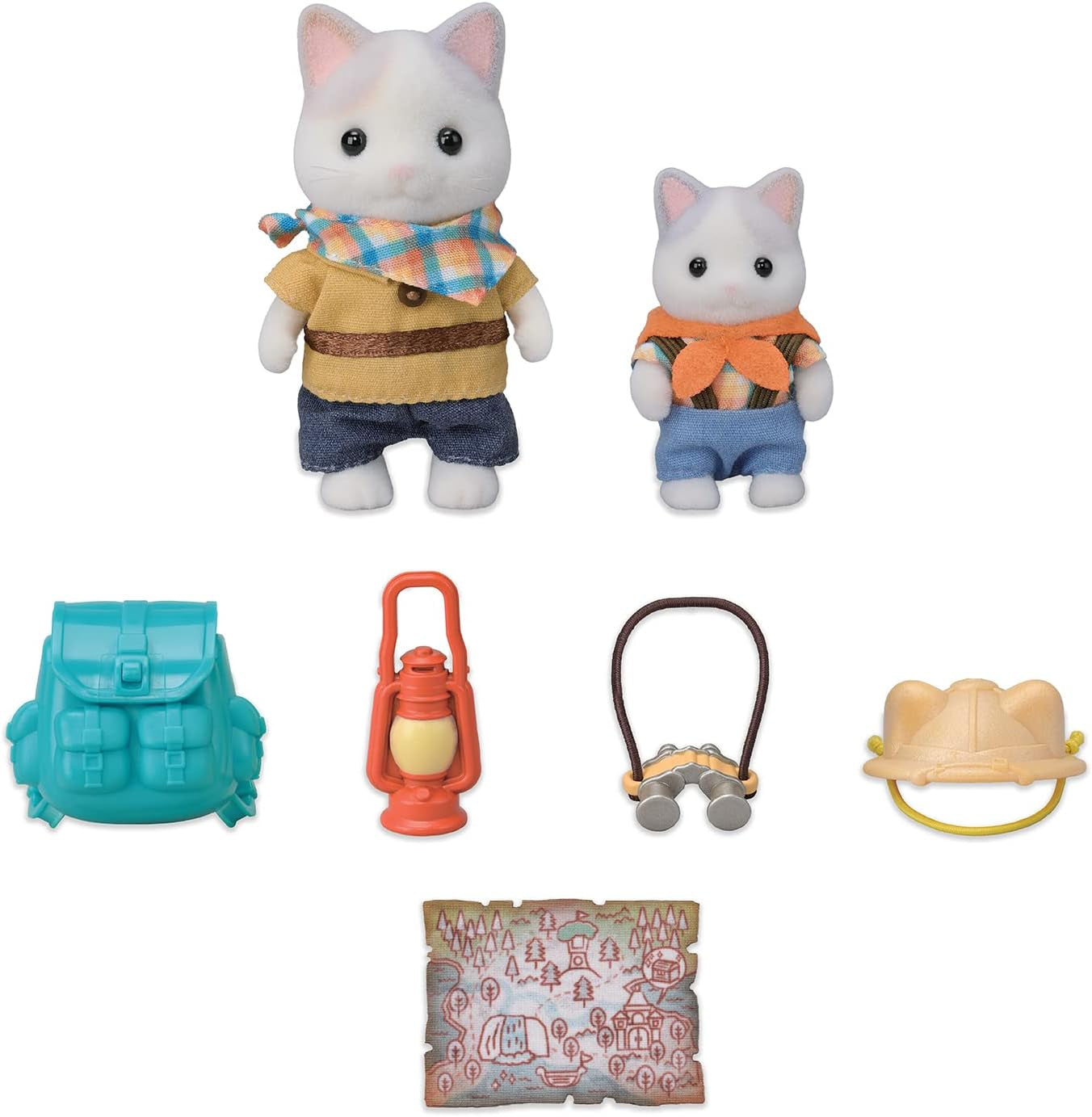 Sylvanian Families - 5763 Tvåfigurs äventyrsutforskarset Mjölkkatt Far Pojke Djurfigur Detaljerad leksak för 3 år gamla Naty Shop Dolls