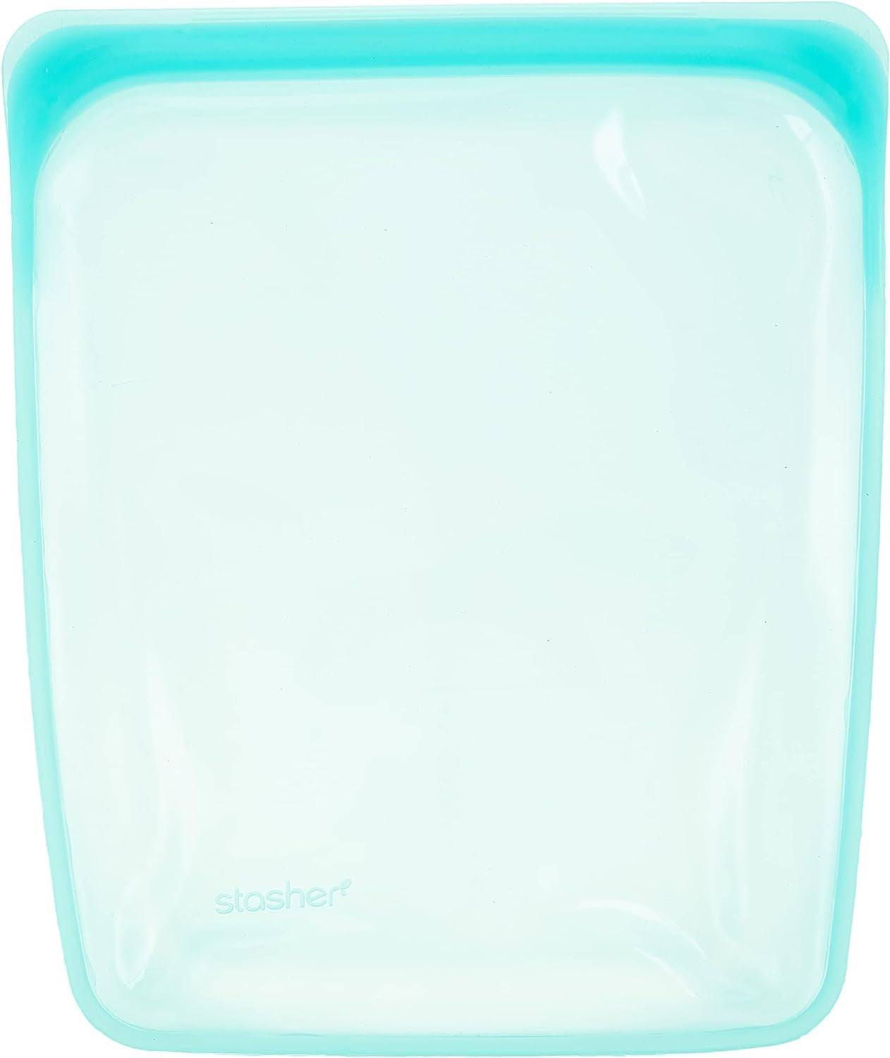 Stasher Bag Premium Silikon Återanvändbar Matpåse Halv Gallon Blå Hållbar Ugn Diskmaskin Frys Säker Miljövänlig Lunchpåse Matförberedelser 1893ml Matförvaringslådor Naty Shop Aqua