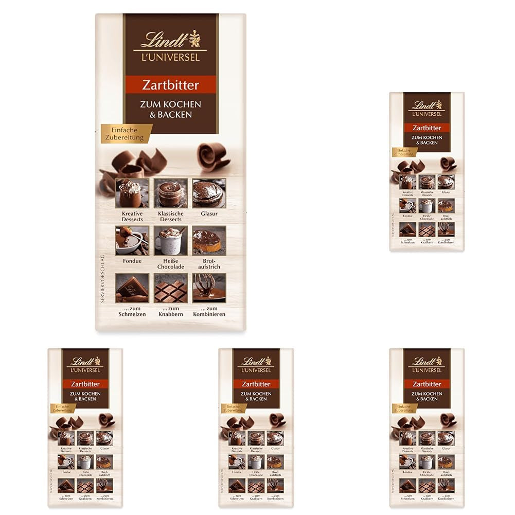 Lindt Choklad | L'Universum | 200g Choklad för matlagning och bakning, till desserter, som glasyr, fondue, pålägg eller till mellanmål | Choklad för bakning