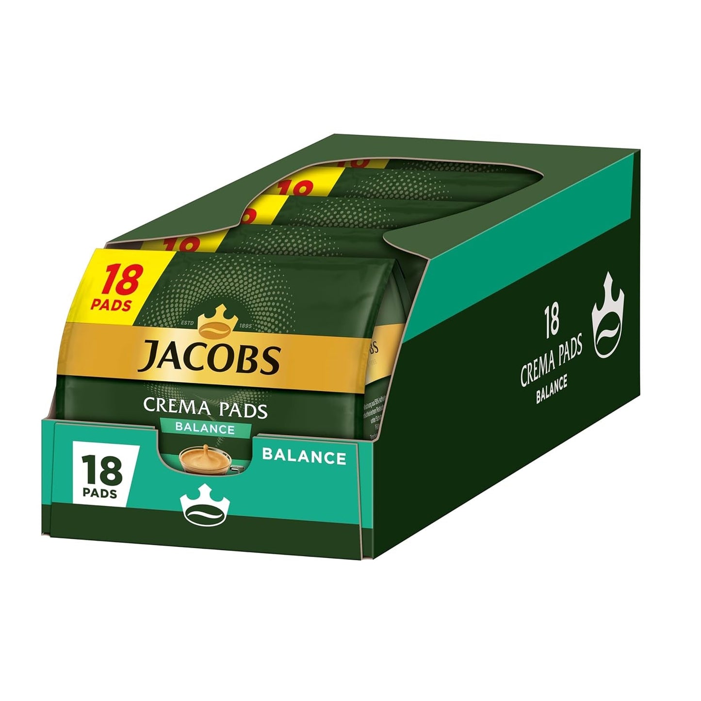 Jacobs Crema Balance Pads, Senseo-kompatibla pads, 5 x 18 Getränke, 90 Kaffeepads
