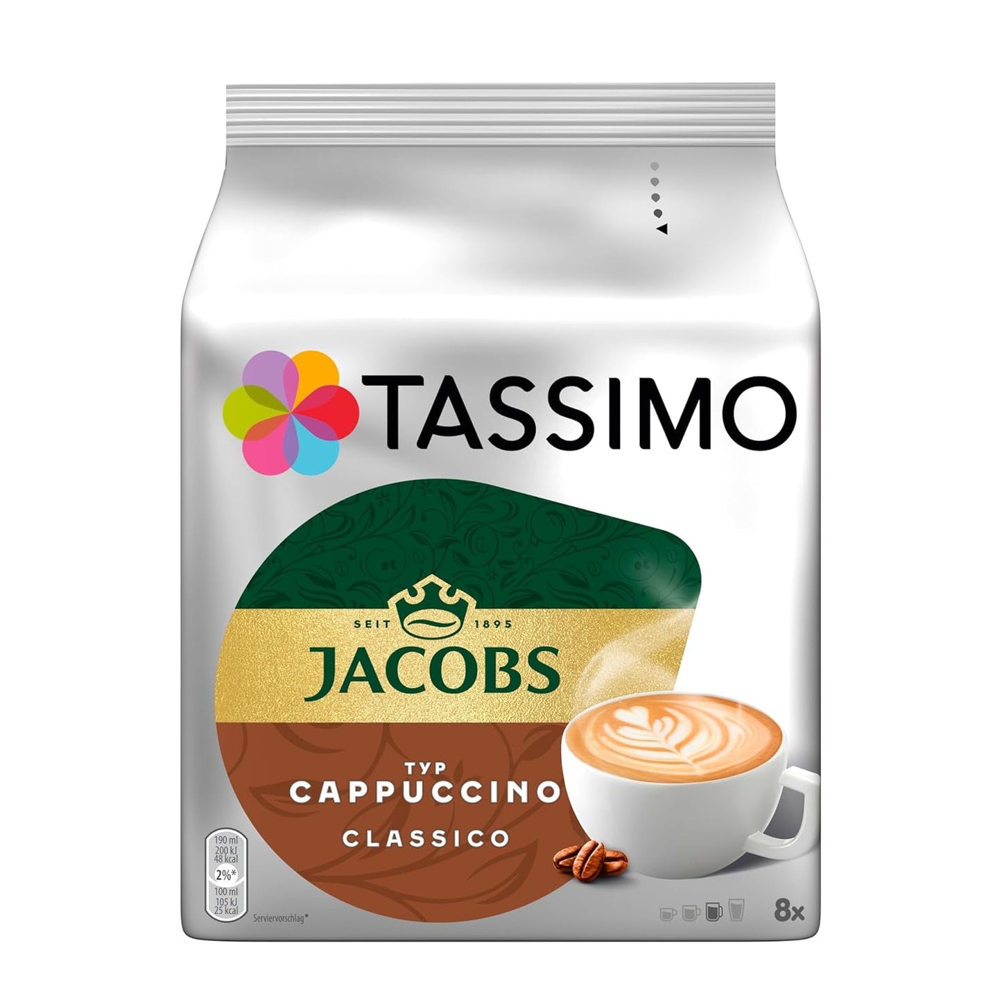 Tassimo Kapseln Jacobs Cappuccino Classico, 5 x 8 dynor, 40 Kaffeekapseln