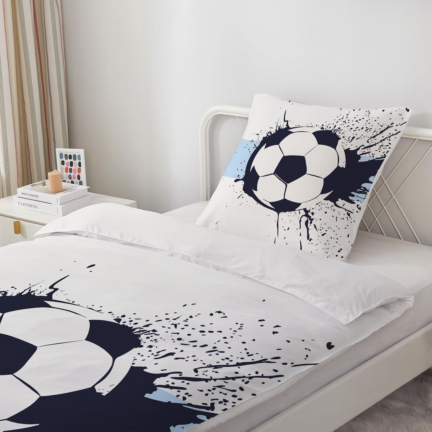 Sängkläder för pojkar, fotboll, mikrofiber polyester Sängkläder - barn Naty Shop