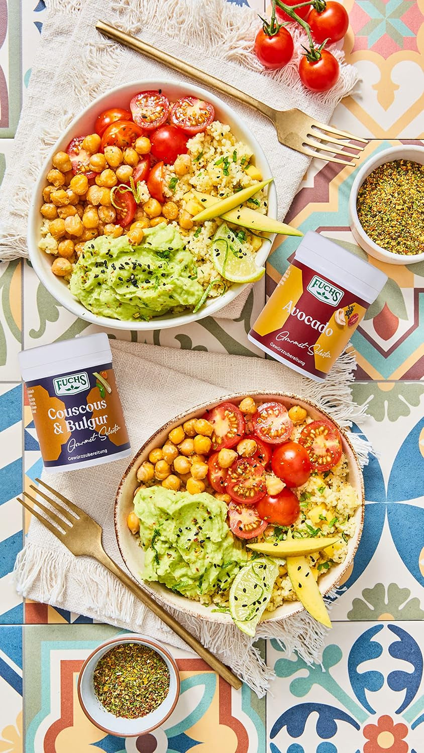 Fuchs Spices Gourmet Selection Mellanöstern/Afrika - Couscous och Bulgur Spice Mix Påfyllningsbar kryddmix för kryddning Bulgurrätter Vegansk 55g