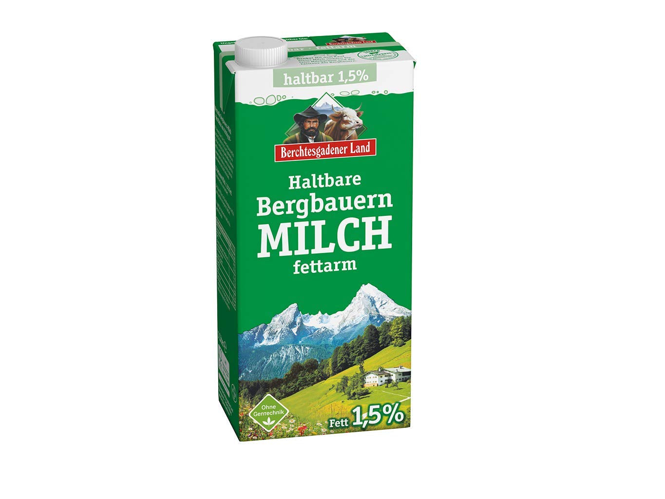Berchtesgadener Land Haltbare Bergbauern-Milch, 1,5 % fett, 12er Pack (12 x 1 l)