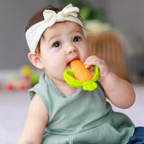 Infantino Lil' Nibbles, texturerad silikonbitring, BPA-fri babybitringleksak, mjuk, lätt att hålla, sensorisk stimulering för spädbarn, morot