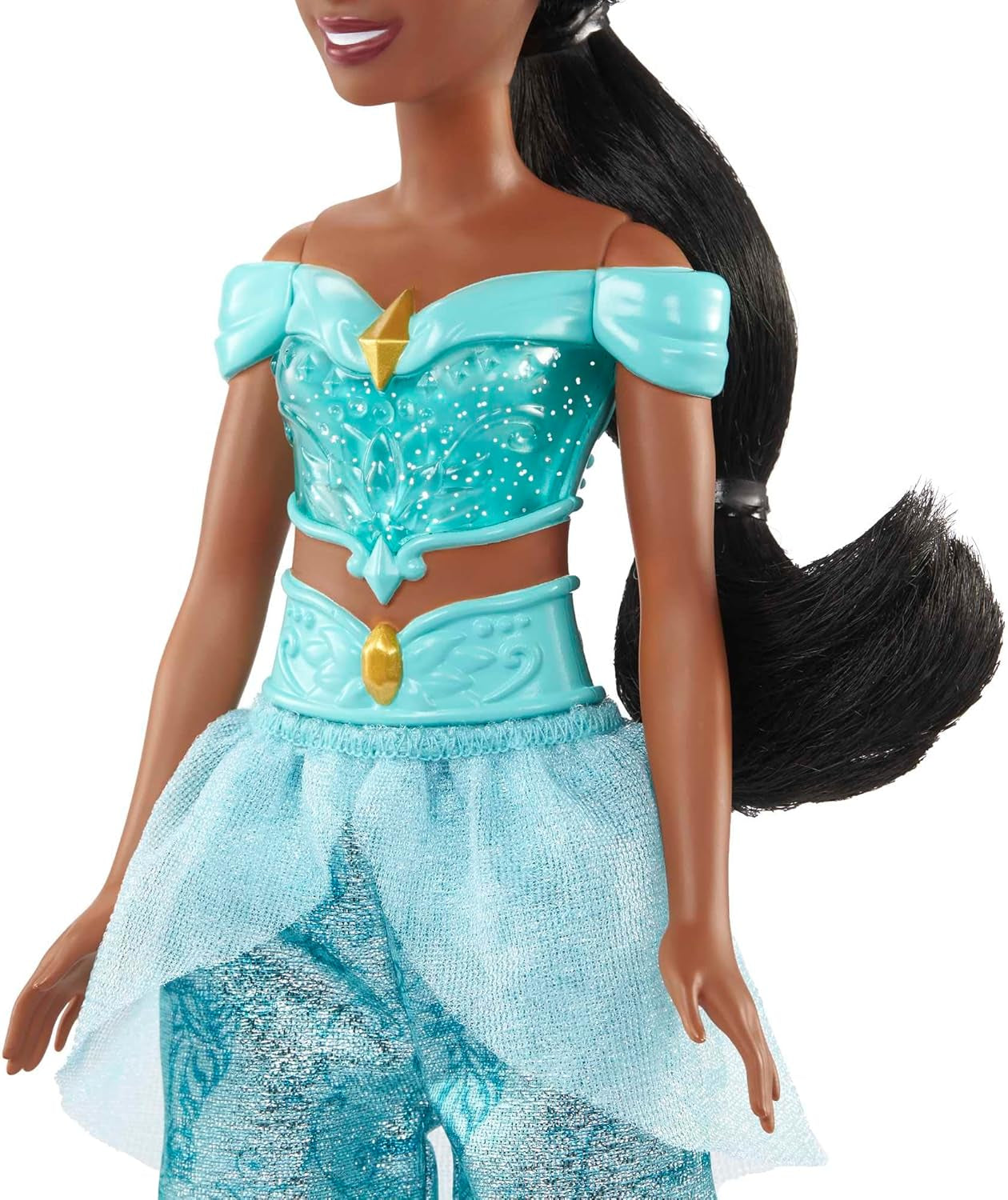 Mattel Disney Princess Toy Jasmine Mode rörlig docka med gnistrande kläder och tillbehör Disney film inspirerad present för barn HLW12 Naty Shop Dolls