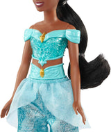 Mattel Disney Princess Toy Jasmine Mode rörlig docka med gnistrande kläder och tillbehör Disney film inspirerad present för barn HLW12 Naty Shop Dolls