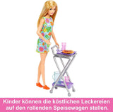 Barbie Doll Pantry Lekset med 25+ köksdelar och tillbehör - perfekt för små matälskare och present för barn från 3 år och uppåt, HJV38