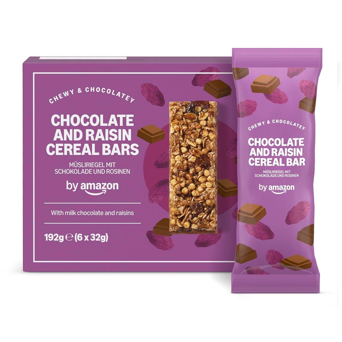 Müslibar med choklad och russin från Amazon, 192g