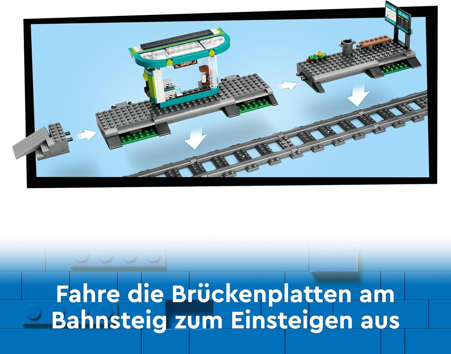 LEGO City spårvagn med station, presentidé för fordonsleksaksfans från 7 år, med 6 minifigurer och en ledarhund för rollspel, byggleksak 60423 Byggset Besuche den LEGO-Store