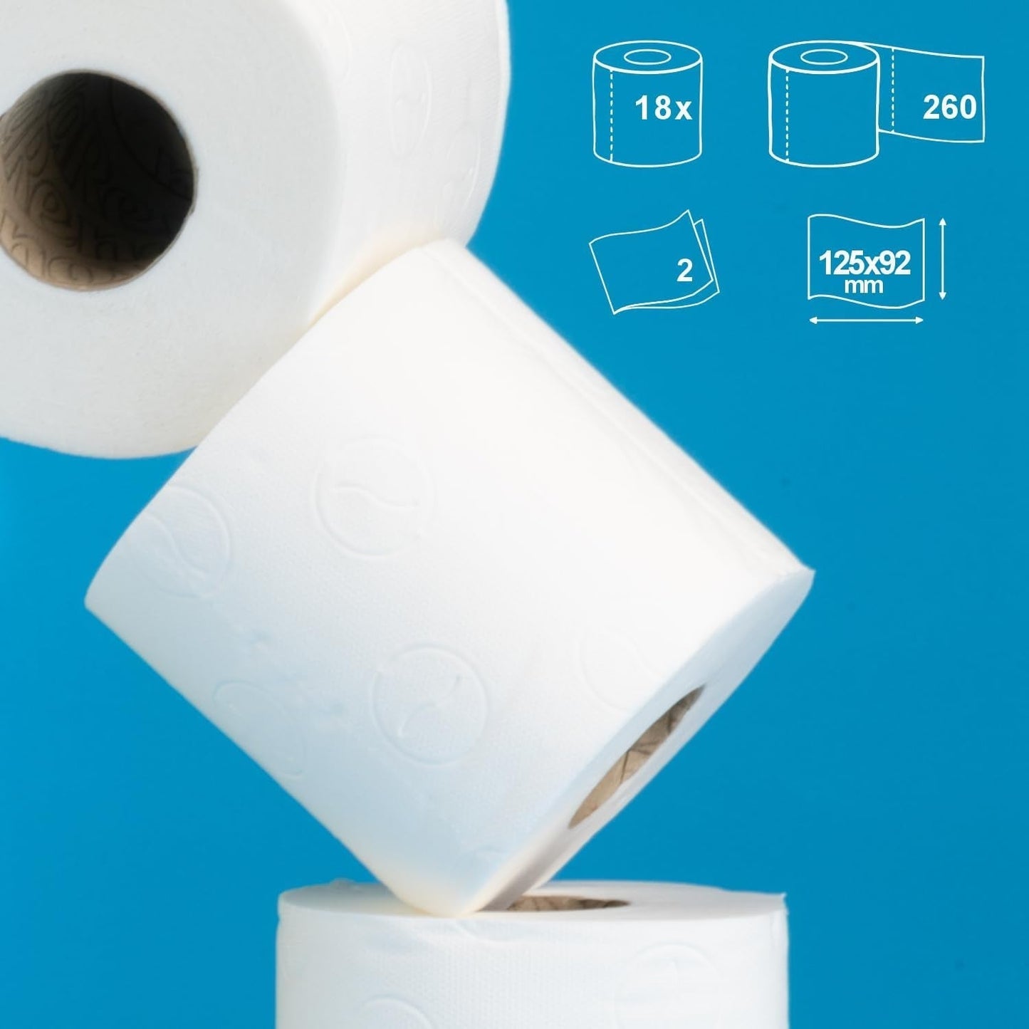 Renova dubbla toalettpapper, 18 rullar