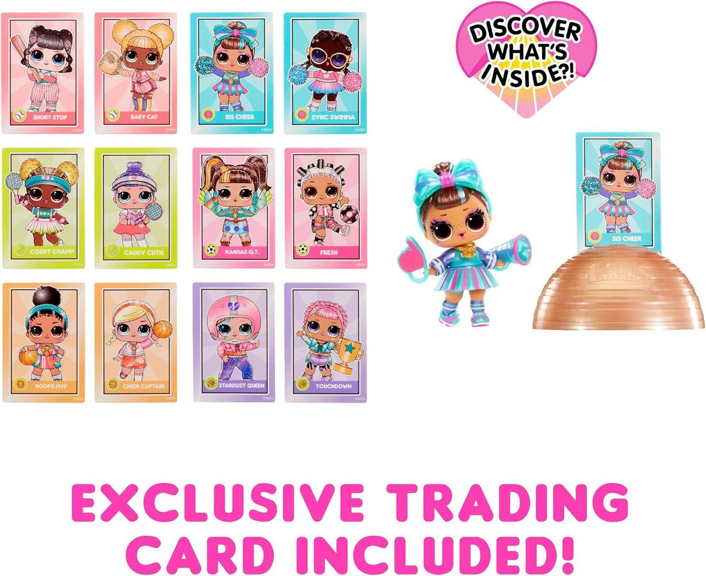 LOL Överraskning! All-Star Sports Vault Tots Collection - Innehåller 1 docka, bepansrad förpackning, 12 samlardockor, 8 tillbehör för uppackning, perfekt för åldrarna 4 och uppåt, Rosa