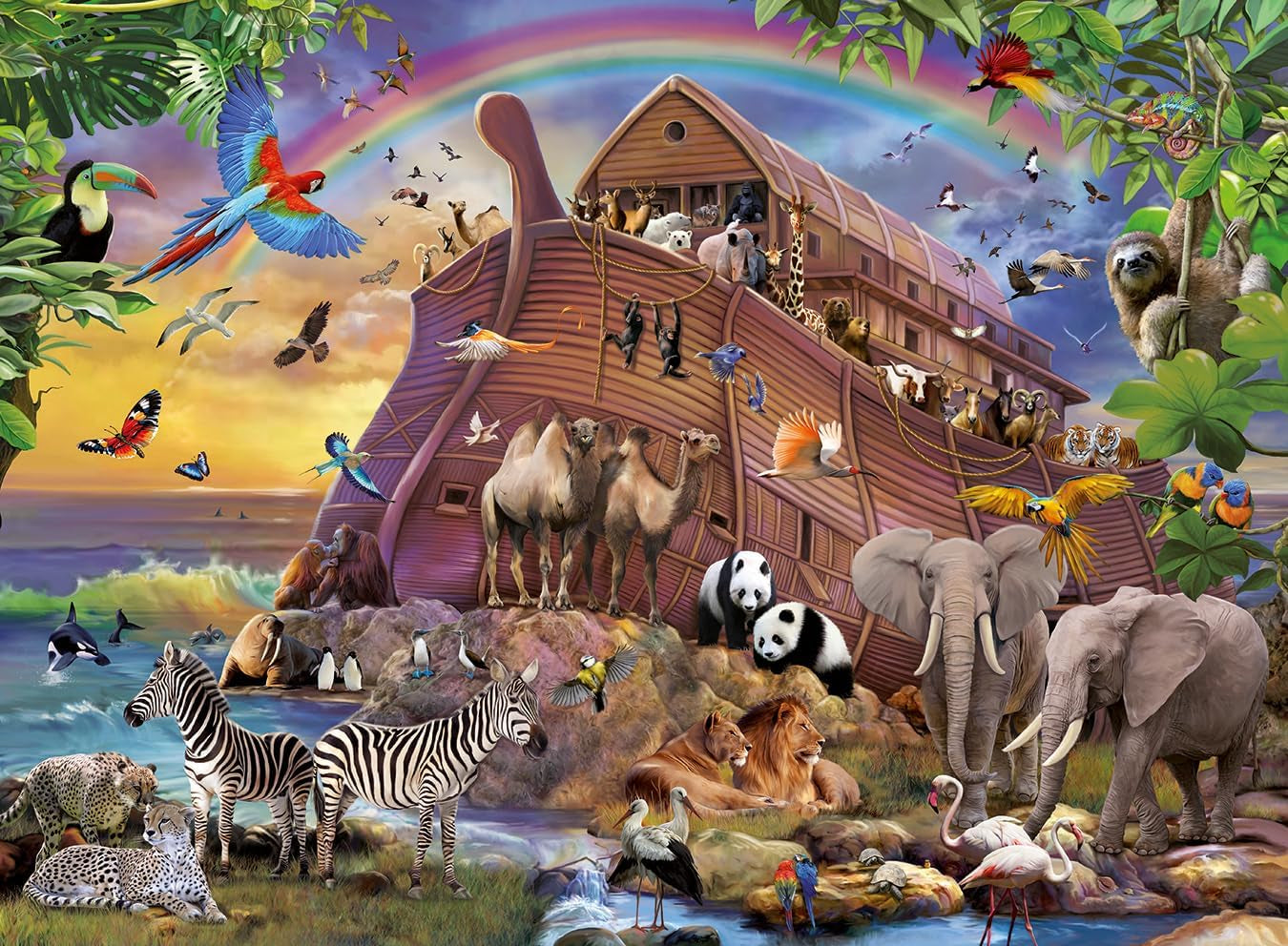 Ravensburger pussel för barn - 10038 Unterwegs Mit Der Arche - Noaks ark pussel för barn från 7 år, med 150 bitar i XXL-format Puzzle Naty Shop