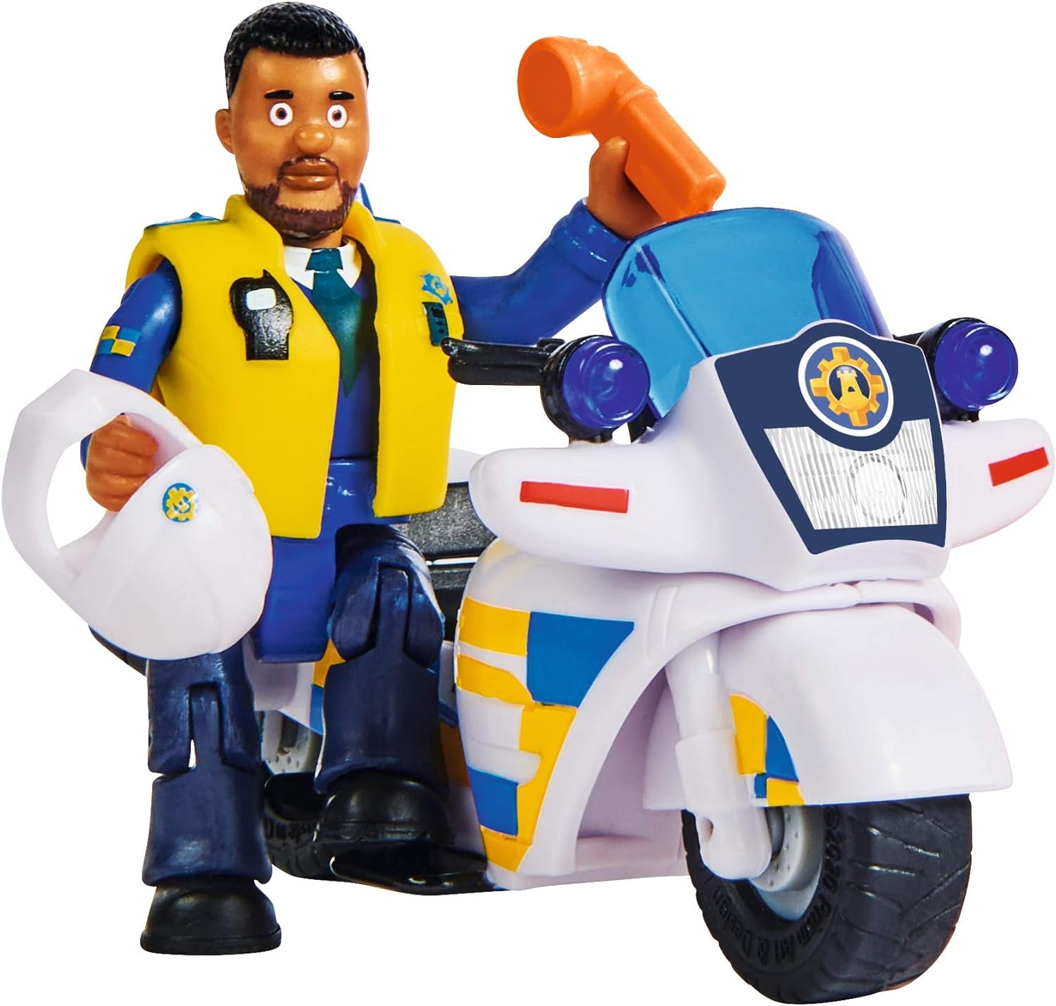 Simba 109251092 - Polismotorcykel Brandman Sam, Med Malcolm-figur, Med tillbehör, Säsong 12, Från 3 år Actionfigurer Naty Shop