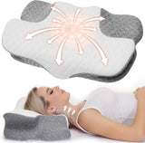 Wellsync nackkudde Ergonomisk kudde Memory Foam Kudde Ortopedisk kudde för sidosliprar Ryggslipare Magslipare Nacksmärta Vit Grå Cervikala Ortopediska kuddar Naty Shop Standardtitel
