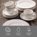 vivo - Villeroy & Boch Group - Basic White 30-delars servisset, diskmaskin och mikrovågsugn, Vitt servisset, Kaffeservis, Keramik, Tallrikar, Koppar, Premiumporslin
