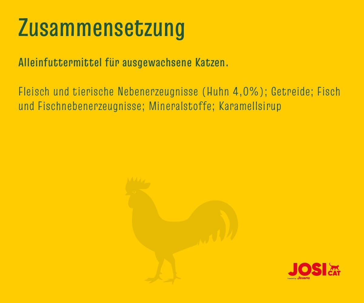 JosiCat kyckling i sås (12 x 415 g) | Vuxen | Premium våtfoder för vuxna katter | Kyckling i sås | Vitamin D3 och E | Drivs av JOSERA | Våtfoder för katter | Komplett mat | Paket om 12